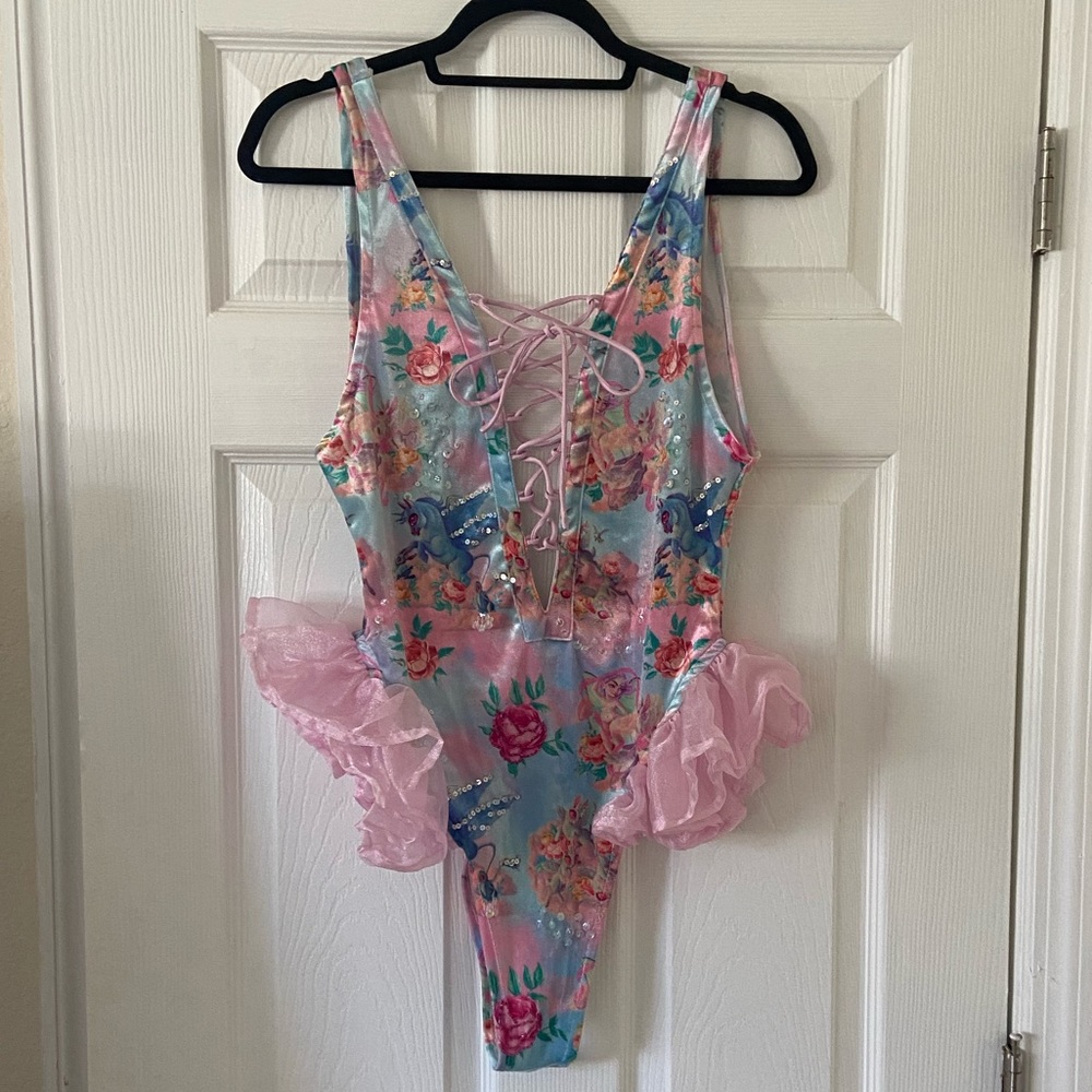 nwot jackalope land mimpi mystic fairy one piece swimsuit bodysuit costume